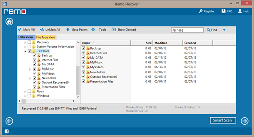 Recover Lost Partition - Preview Results